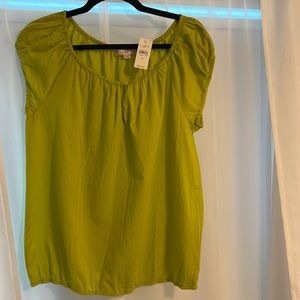 Green Loft summer top, in size medium, 100% cotton. Unlined.